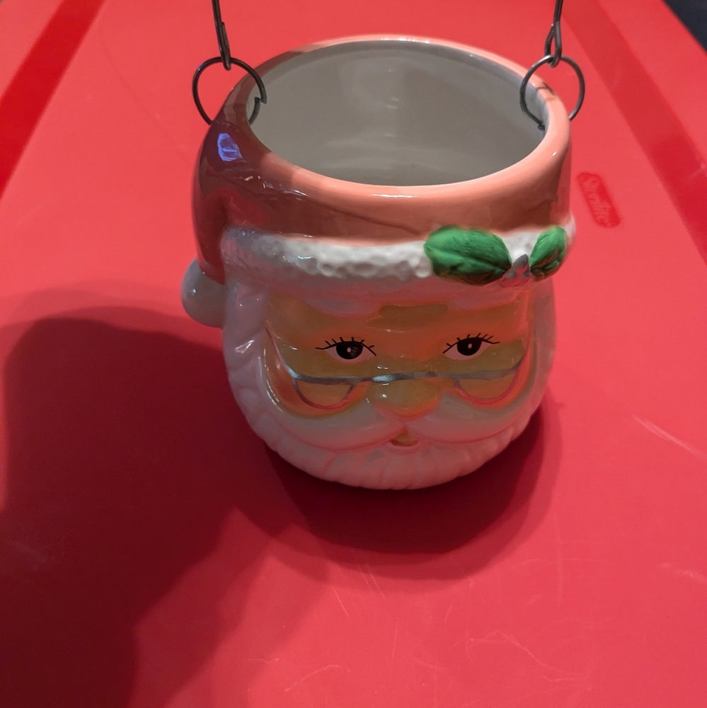 Mr.Christmas ,Ceramic Santa head candy bucket
